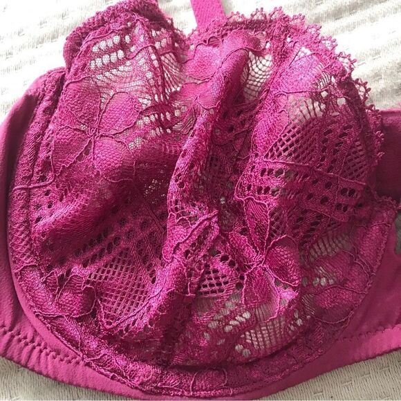 SIMONE PERELE Victoire Lace Demi Underwire Bra Half Cup Burgundy 34B 34C 34D New - Picture 6 of 10